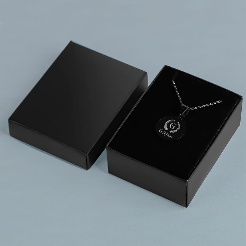 İsme Özel Siyah Kolye - Unisex İsimli Kolye