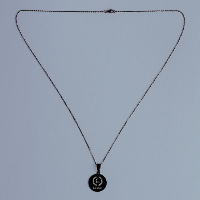 İsme Özel Siyah Kolye - Unisex İsimli Kolye