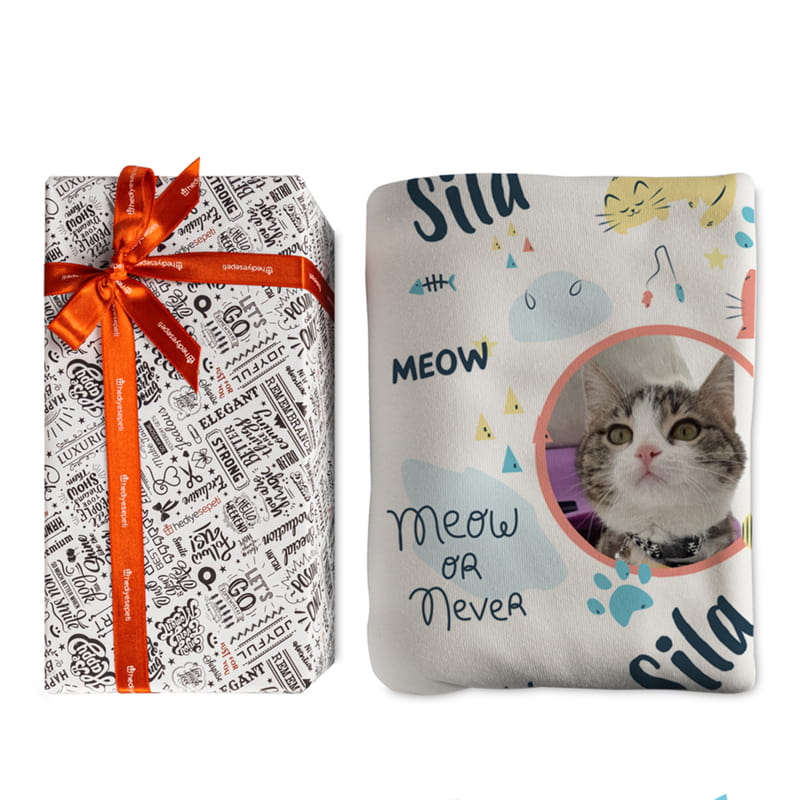 Kedinize Özel Tasarım Tek Kişilik TV Battaniyesi - Kedi Koltuk Örtüsü