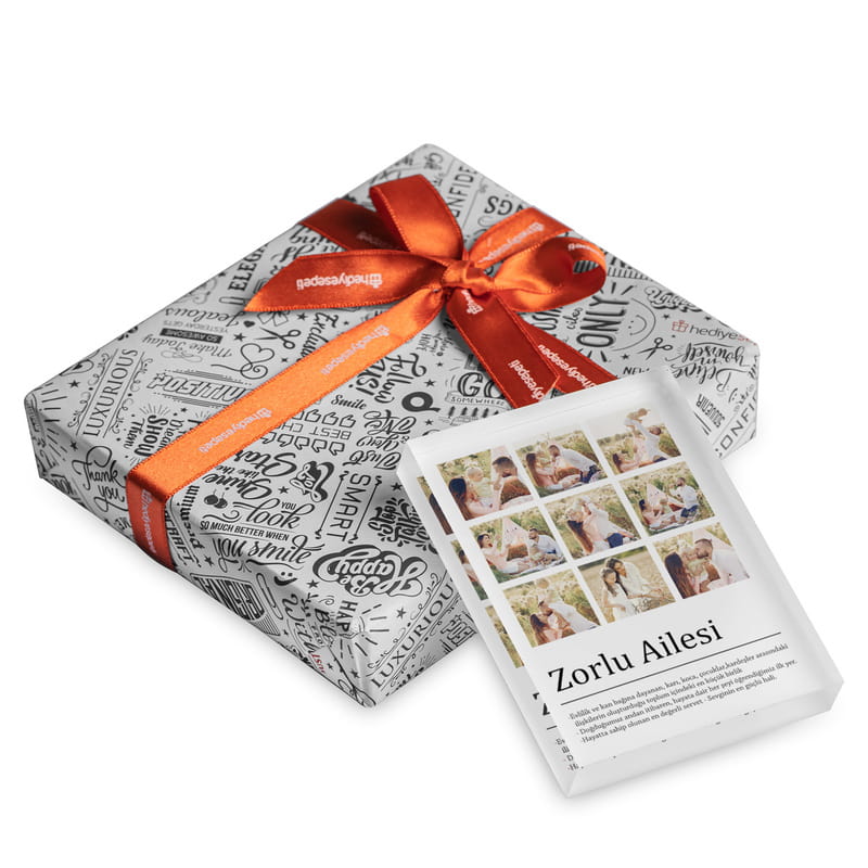 Kişiye Özel Aile Kelime Anlamlı Fotoğraf Baskılı Akrilik Fotoğraf Çerçevesi