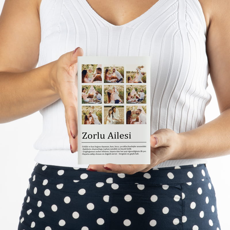 Kişiye Özel Aile Kelime Anlamlı Fotoğraf Baskılı Akrilik Fotoğraf Çerçevesi