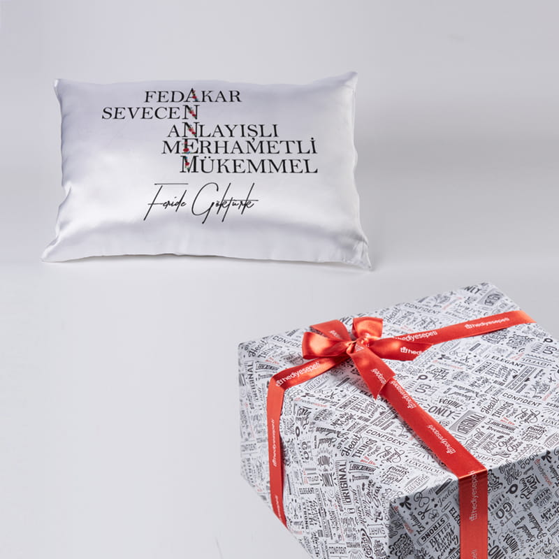 Kişiye Özel Akrostiş Annem Tasarımlı Saten Yastık