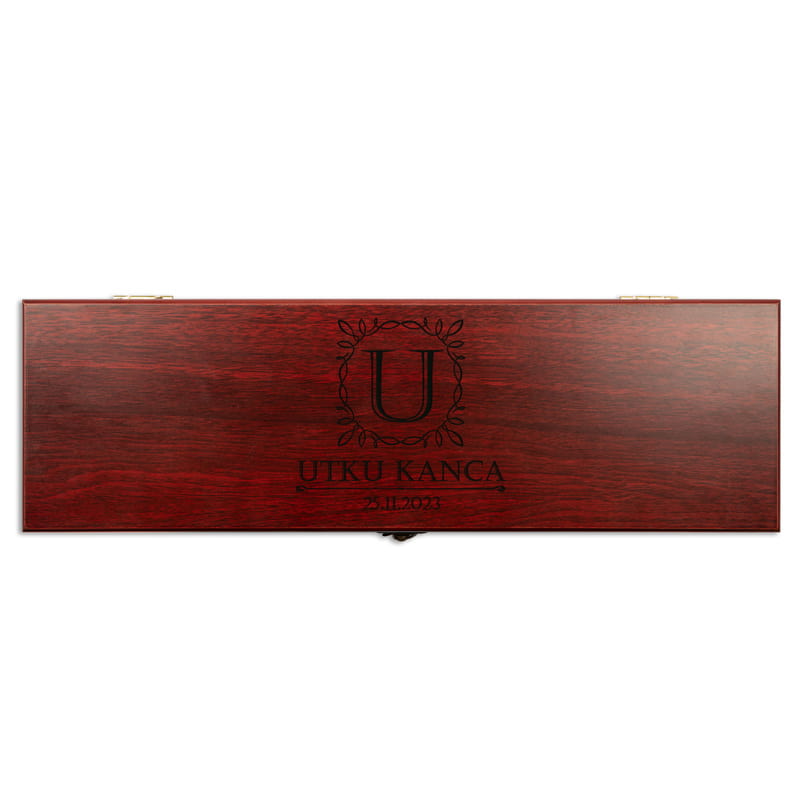 Kişiye Özel Hediye Ahşap Şarap Kutusu ve Aksesuar Seti