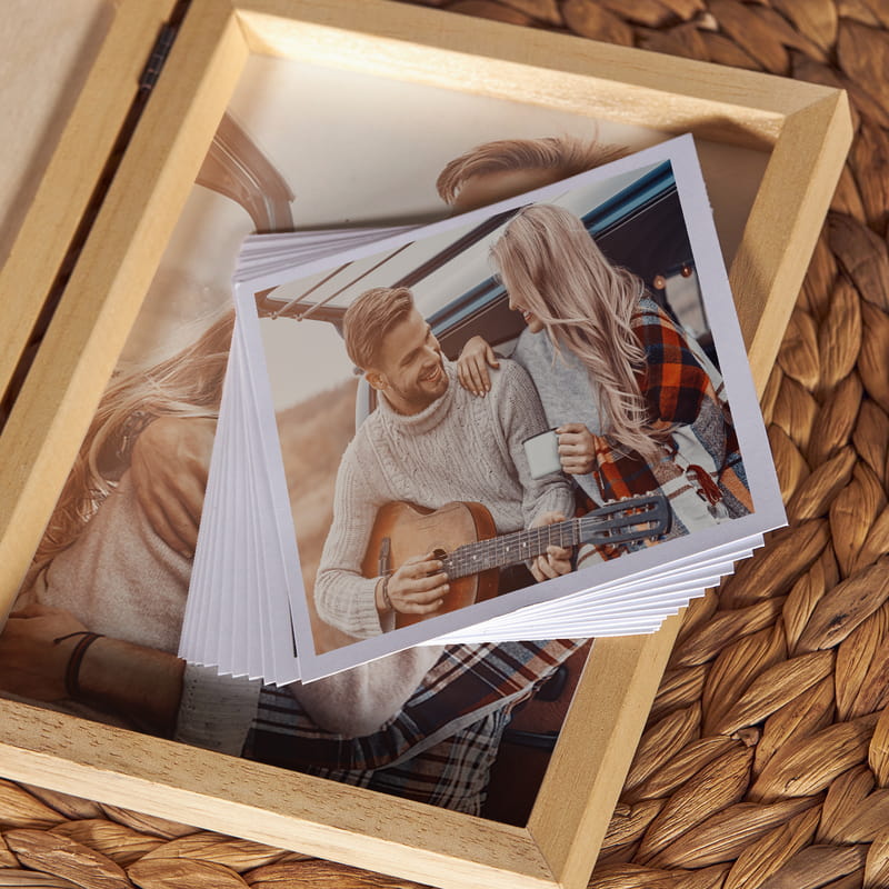 Kişiye Özel Mesaj Yazılı Ahşap Çerçeve - Fotoğraflı Ahşap Hediye Kutusu