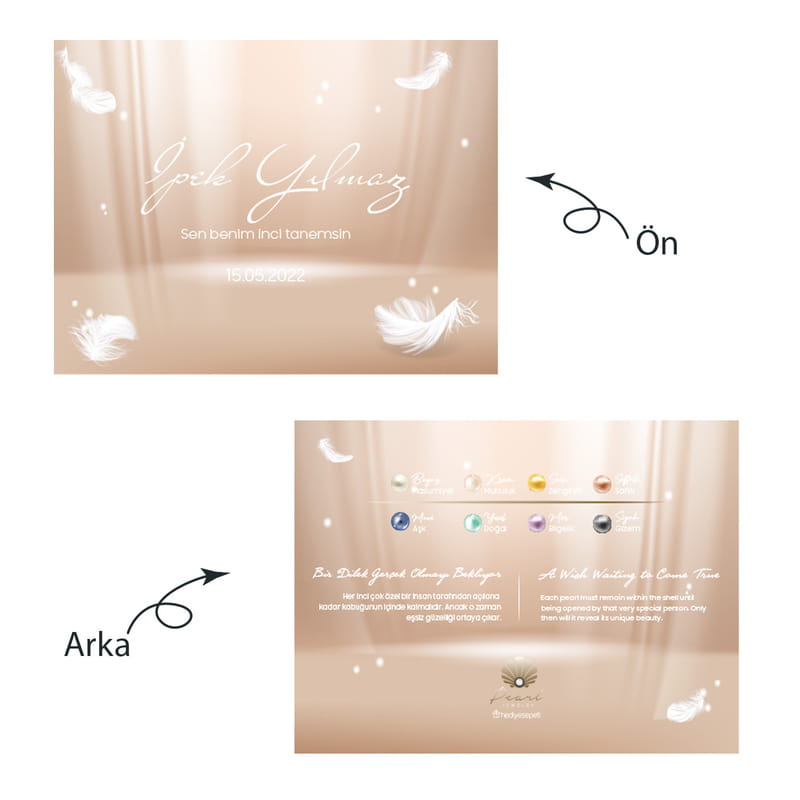 Kişiye Özel Mesajlı Yılbaşı Hediyesi İstiridye Kolye - Gerçek İnci Kolye Ahşap Hediye Kutusu