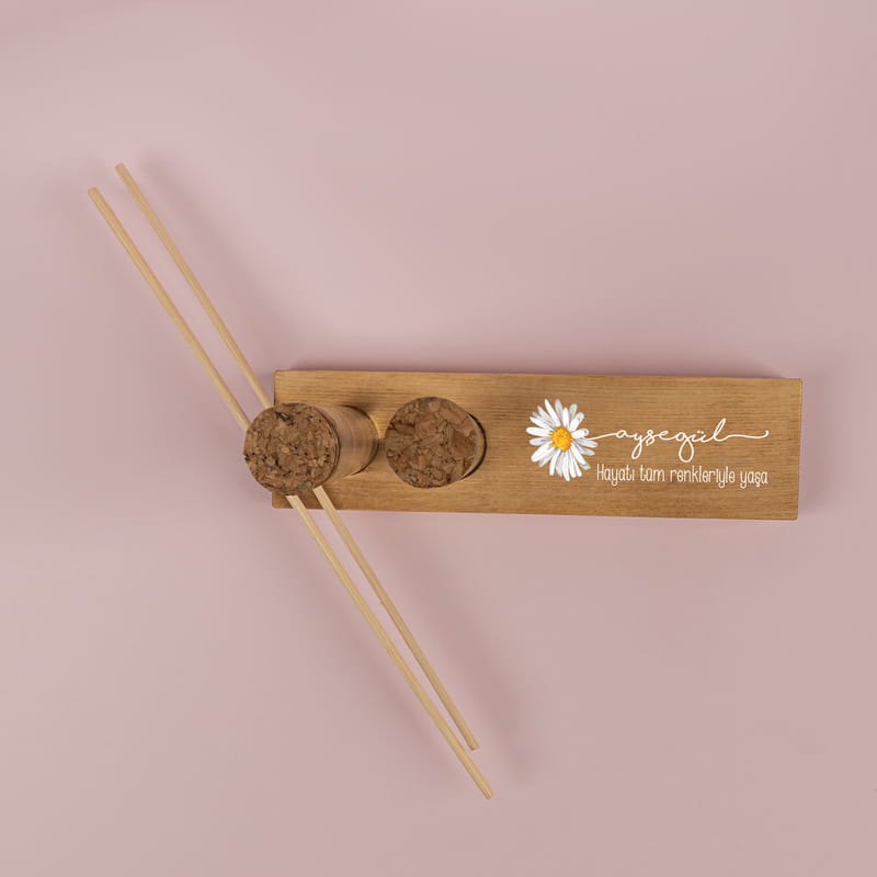 Kişiye Özel Papatya Tasarımlı Fotoğraf Kapsüllü Hediyelik Oda Kokusu