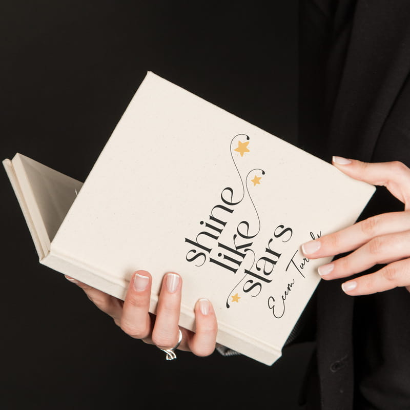 Kişiye Özel Shine Like Stars Tasarımlı Kanvas Defter