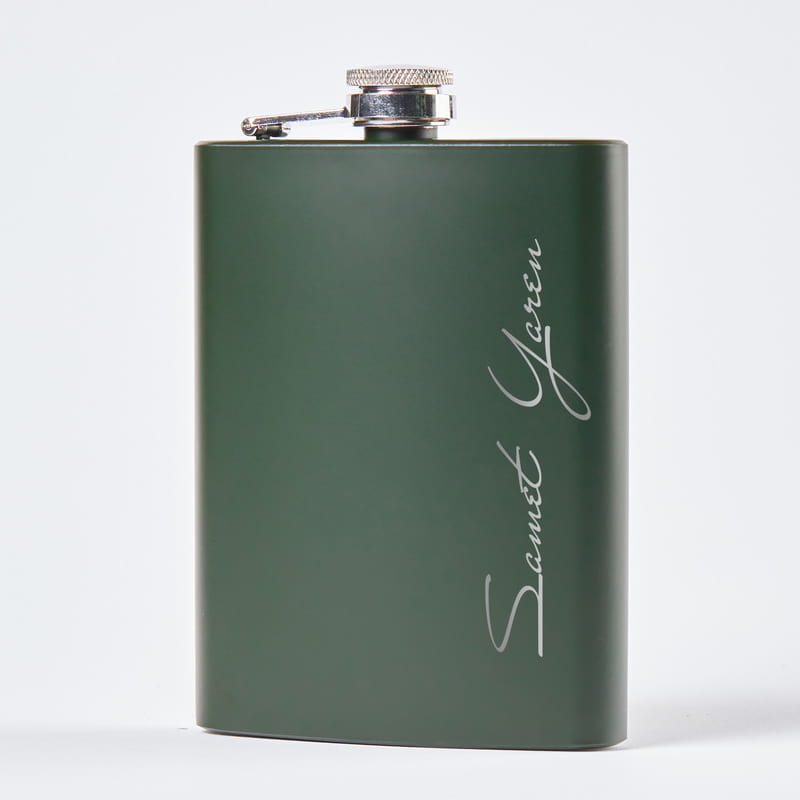 Kişiye Özel Viski Matarası - İmza Stilli Çelik Matara