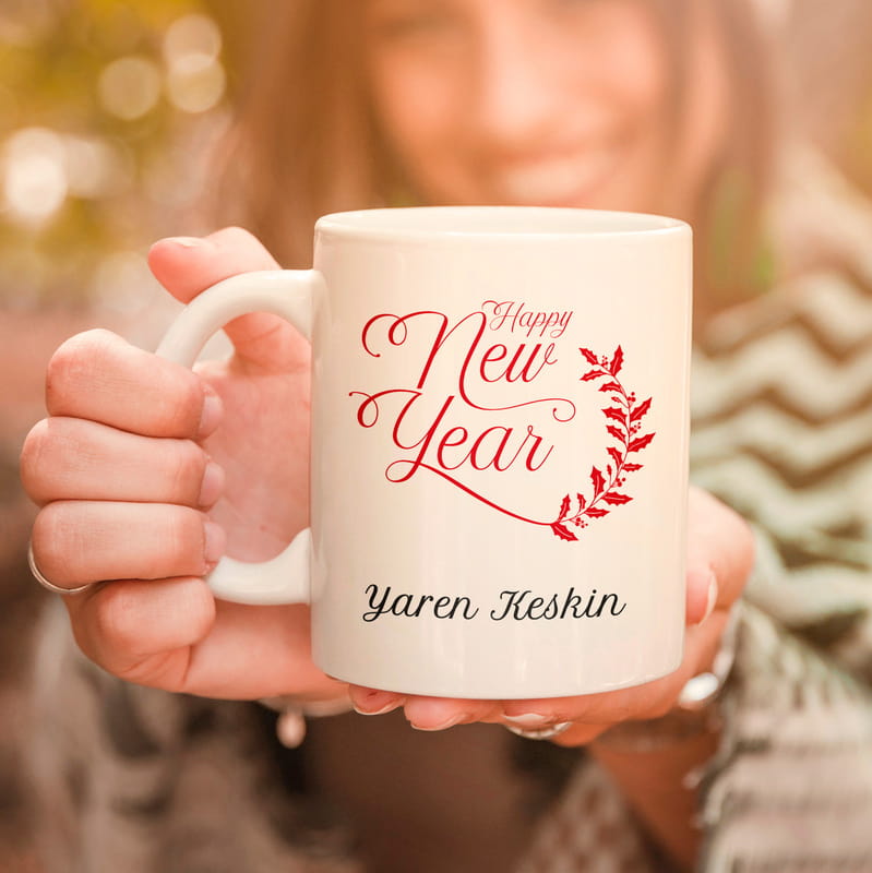 Kişiye Özel Yeni Yıl Hediyesi Porselen Kupa