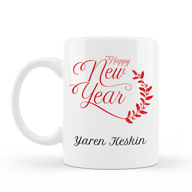Kişiye Özel Yeni Yıl Hediyesi Porselen Kupa