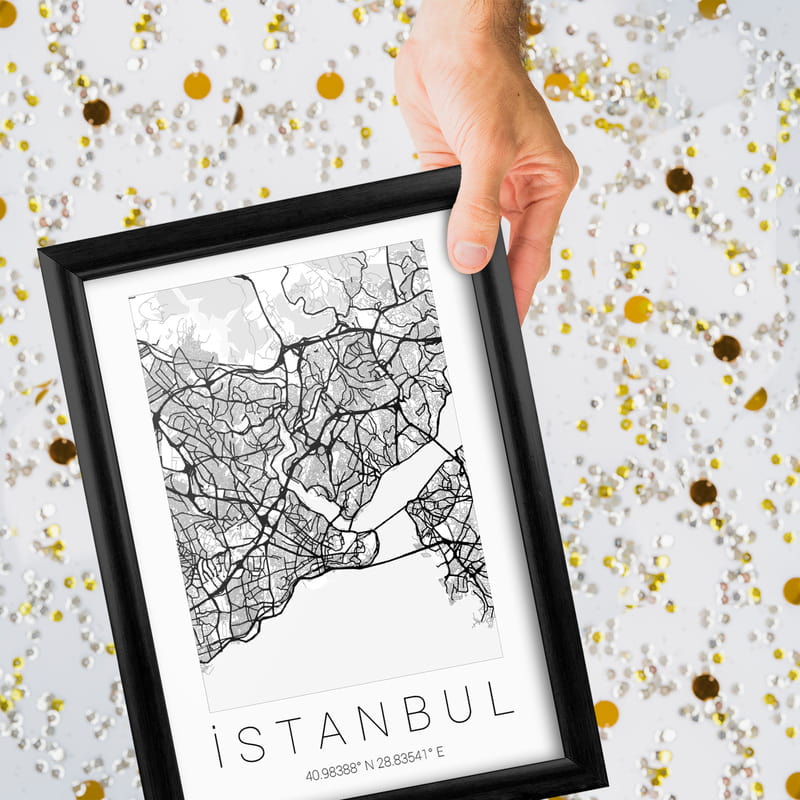 Koordinat Tasarımlı Çerçeveli Şehir Haritası