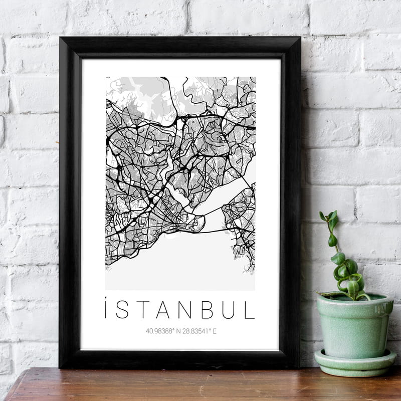 Koordinat Tasarımlı Çerçeveli Şehir Haritası