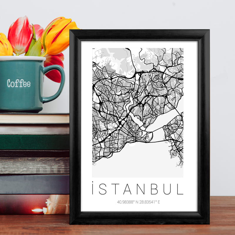 Koordinat Tasarımlı Çerçeveli Şehir Haritası