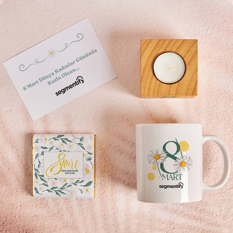 Kurumsal Logo Baskılı Kadınlar Gününe Özel Hediye Kutusu