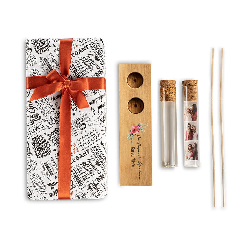 Öğretmenler Günü Hediyesi Kişiye Özel Fotoğraf Şişeli Bambu Oda Kokusu