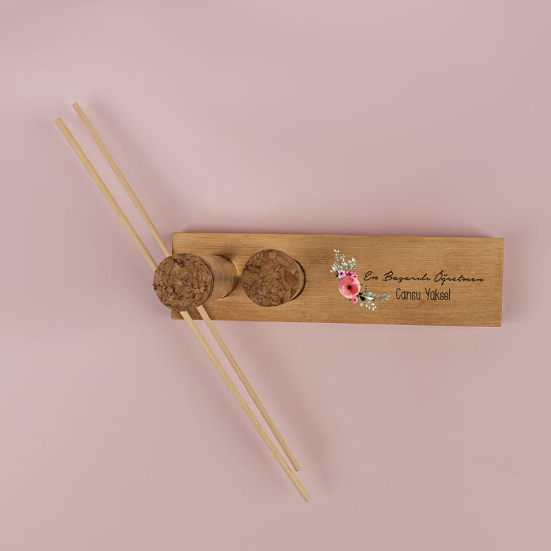 Öğretmenler Günü Hediyesi Kişiye Özel Fotoğraf Şişeli Bambu Oda Kokusu