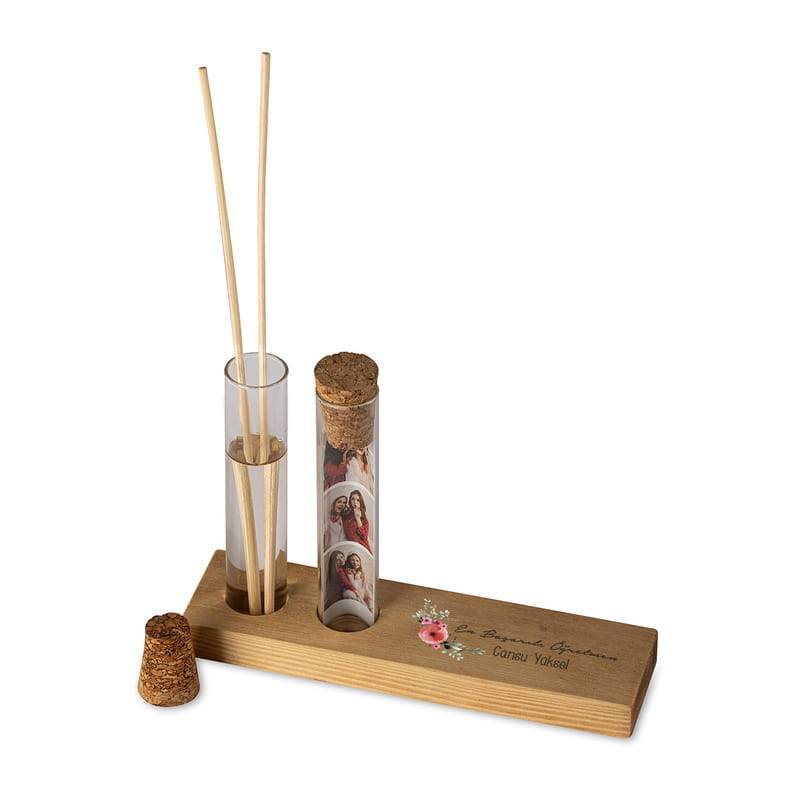 Öğretmenler Günü Hediyesi Kişiye Özel Fotoğraf Şişeli Bambu Oda Kokusu