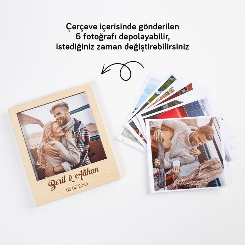 Pola Kartlı Kişiye Özel Ahşap Çerçeve