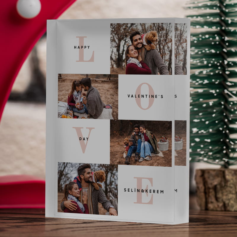 Sevgililer Günü Hediyesi Love Tasarımlı Fotoğraf Çerçevesi