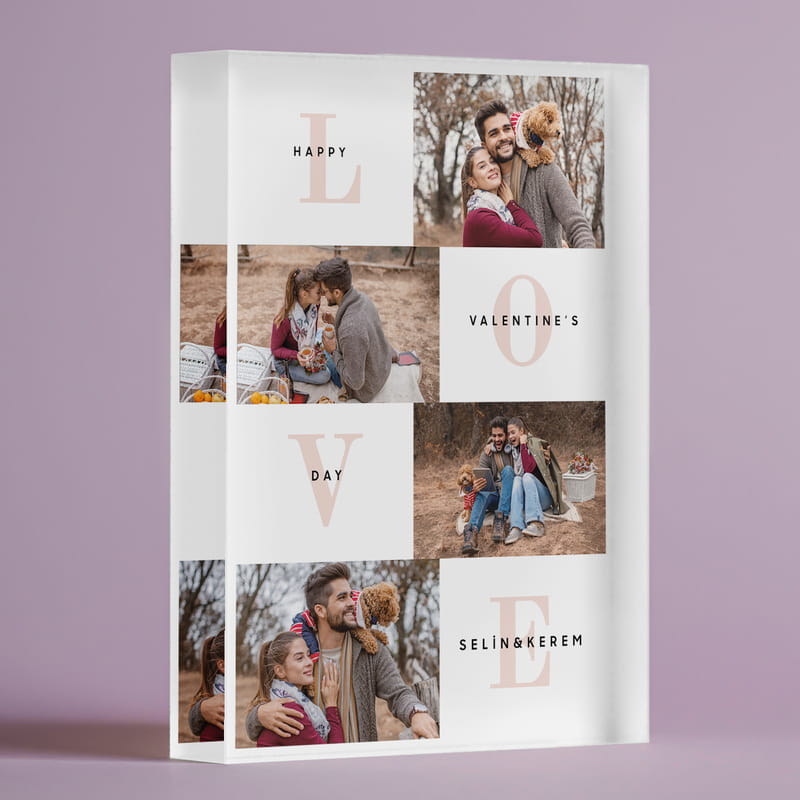 Sevgililer Günü Hediyesi Love Tasarımlı Fotoğraf Çerçevesi