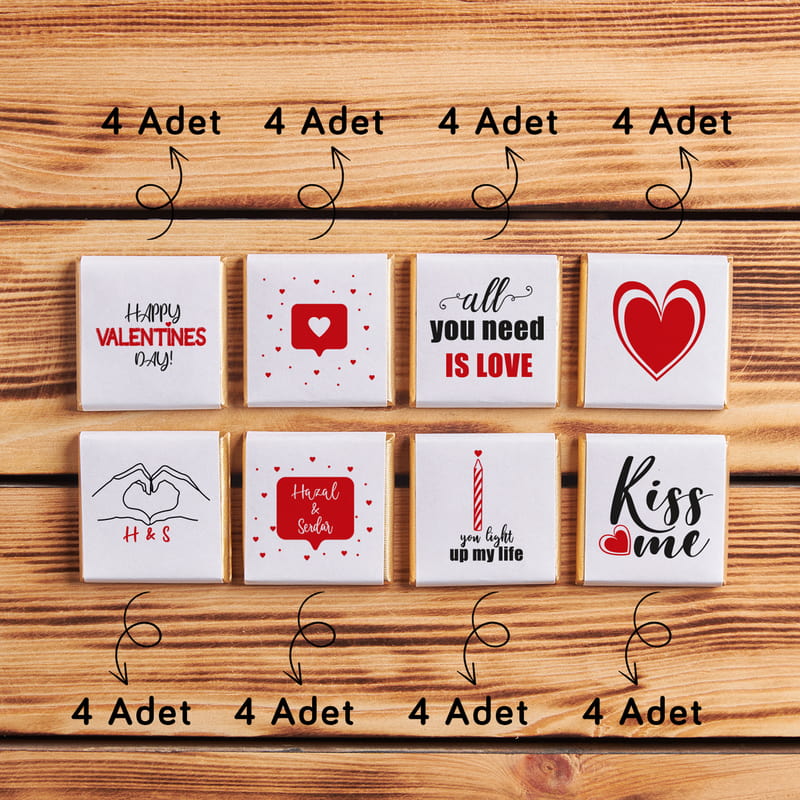 Sevgililer Günü Konsept Tasarımlı Çikolata Hediye Kutusu