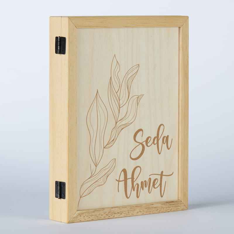 Sevgiliye Hediye Ahşap Çerçeve - Fotoğraflı Ahşap Hediye Kutusu