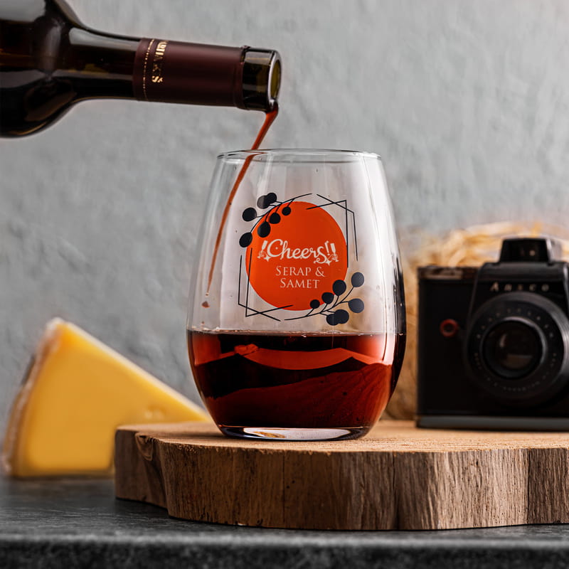 Sevgiliye Hediye Cheers Tasarımlı İsim Yazılı 2'li Kadeh Seti