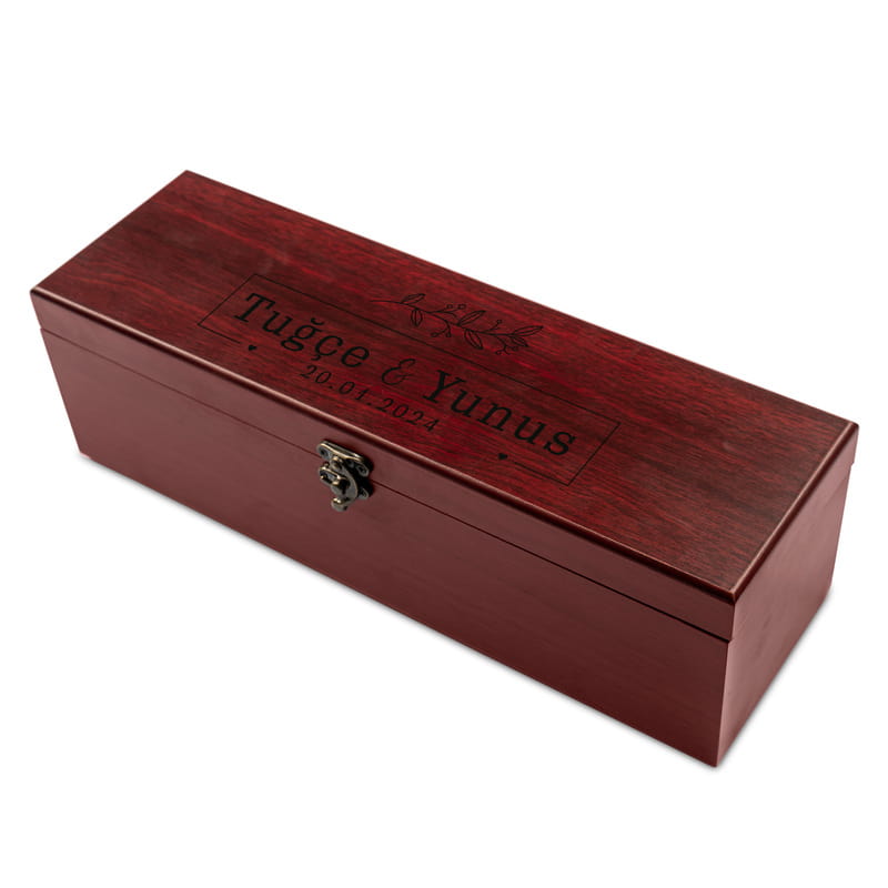 Sevgiliye Hediye Kişiye Özel Şarap Kutusu ve Aksesuar Seti