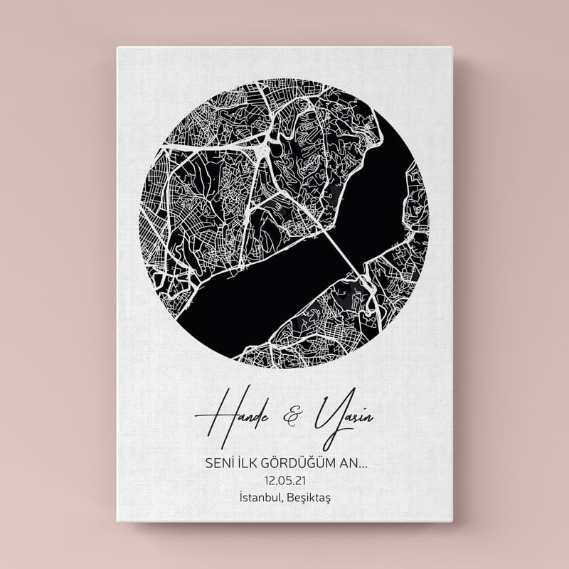 Sevgiliye Hediye Tanışma Hatırası 40x60 Kanvas Tablo