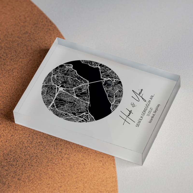 Sevgiliye Hediye Tanışma Hatırası Akrilik Çerçeve