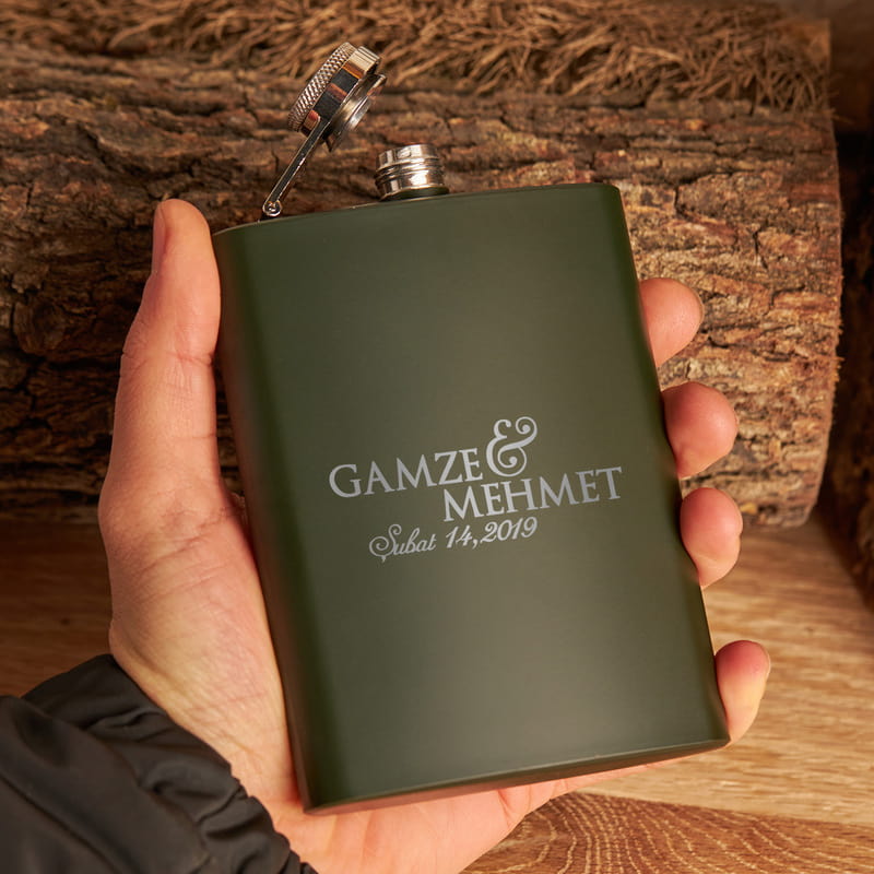 Sevgiliye Yıl Dönümü Hediyesi Çelik Kanyak Matarası