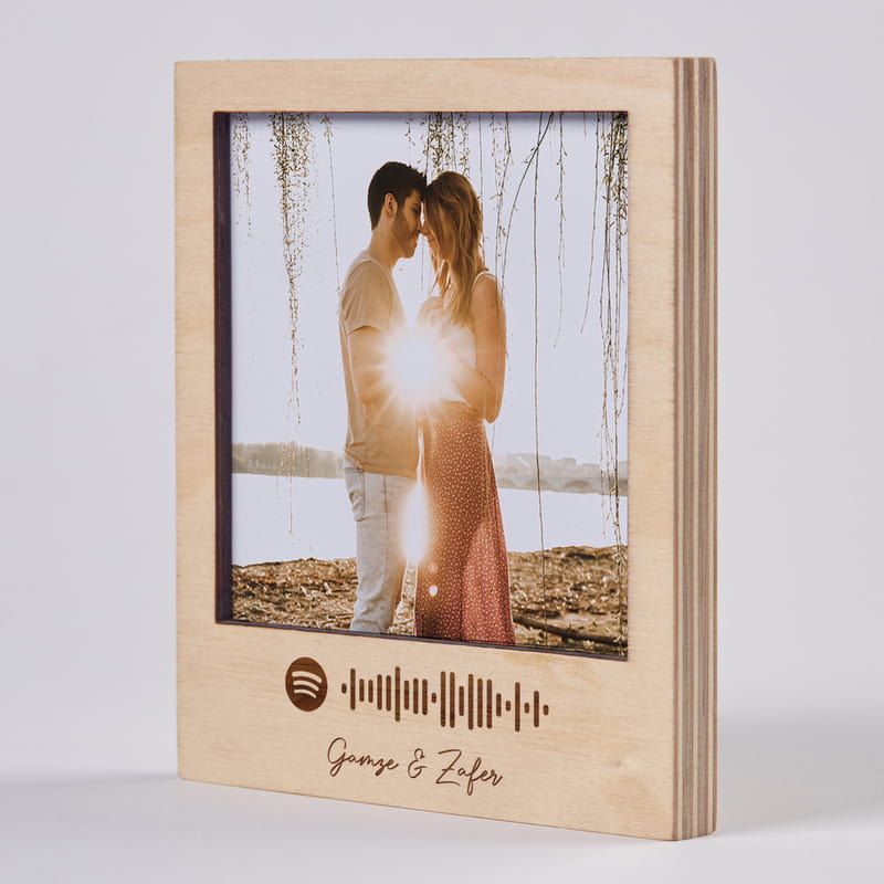 Spotify Tasarımlı Kişiye Özel Ahşap Fotoğraf Çerçevesi