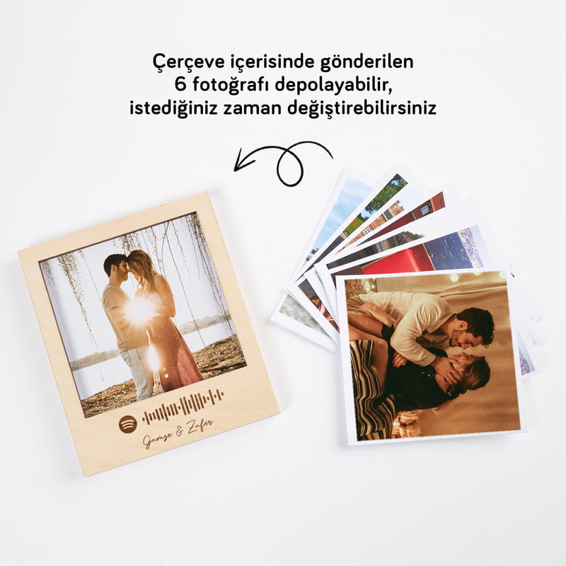 Spotify Tasarımlı Kişiye Özel Ahşap Fotoğraf Çerçevesi