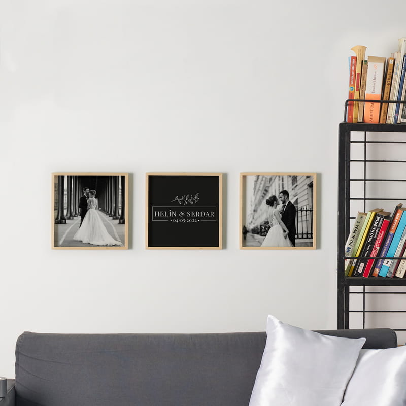 Yıl Dönümü Hediyesi Kişiye Özel 3'lü Konsept Tablo Seti