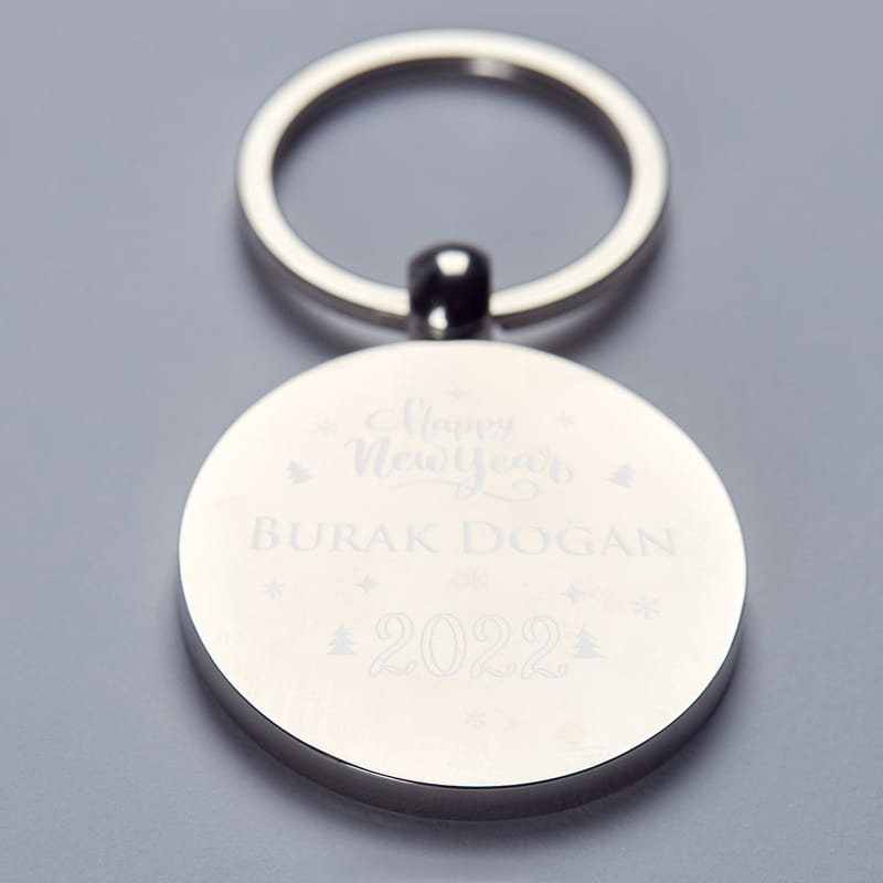 Yılbaşı Tasarımlı İsim Yazılı 50 Yıllık Takvimli Anahtarlık