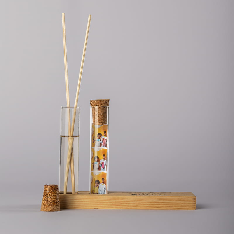 Yıldönümü Hediyesi Müzik Kodlu Dekoratif Set - Bambu Oda Kokusu Şişesi