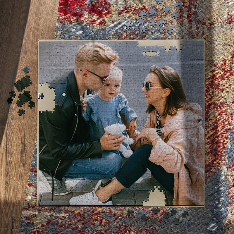 1000 Parça Fotoğraf Baskılı Birleştirilmiş Kare Puzzle