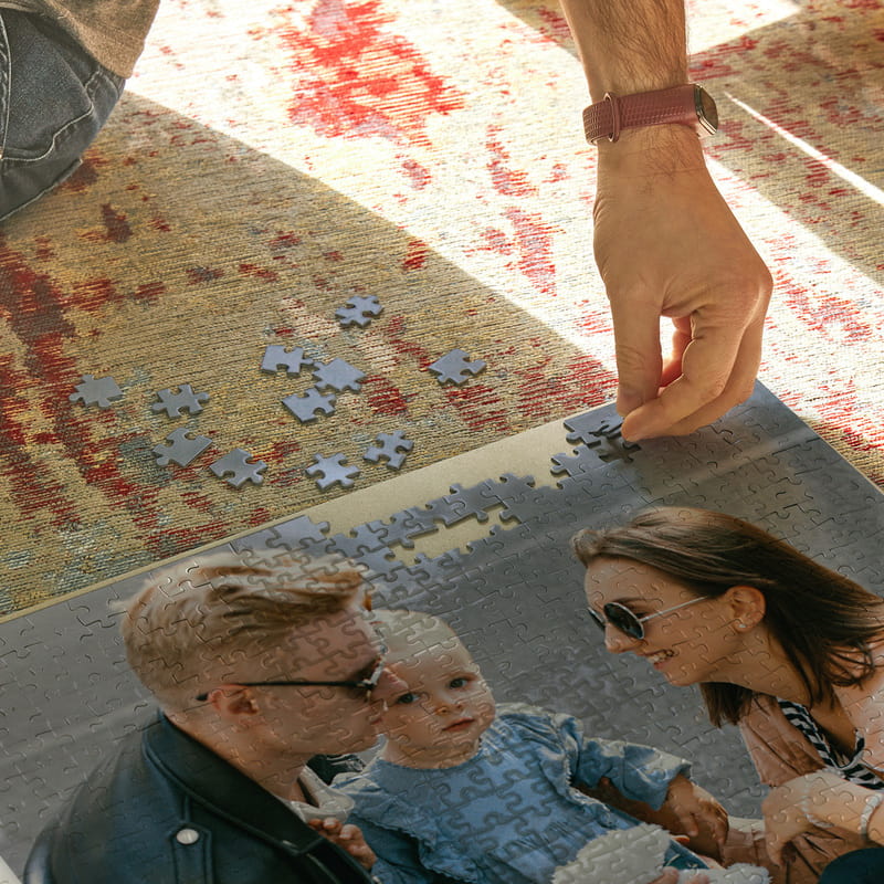 1000 Parça Fotoğraf Baskılı Parçalanmış Kutulu Kare Puzzle