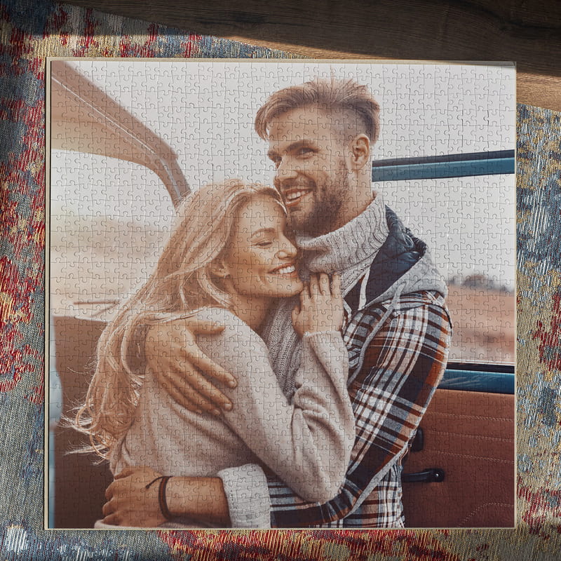 1000 Parça Fotoğraf Baskılı Parçalanmış Kutulu Kare Puzzle