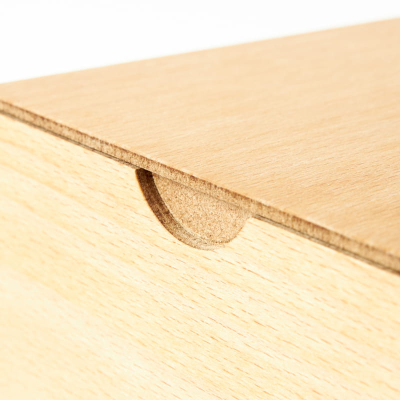 150x200x115 mm Ahşap Kayın Kutu - Geçme Kapaklı Kutu