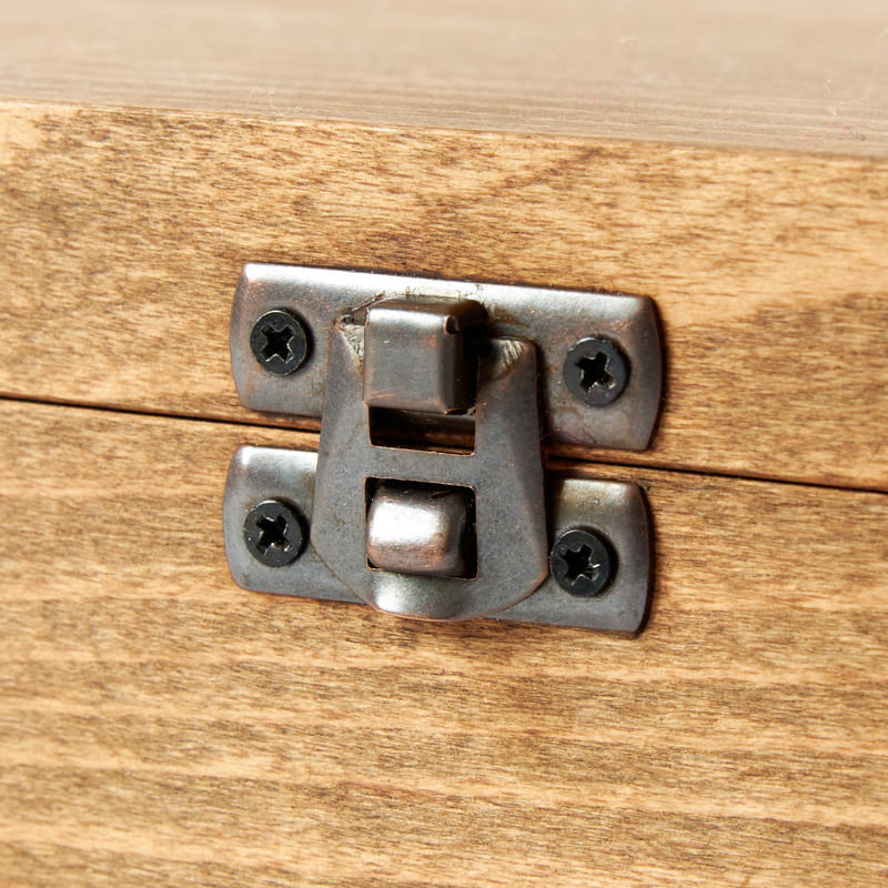 150x200x70 mm Klipsli Kayın Kutu - Menteşeli Ahşap Saklama Kutusu