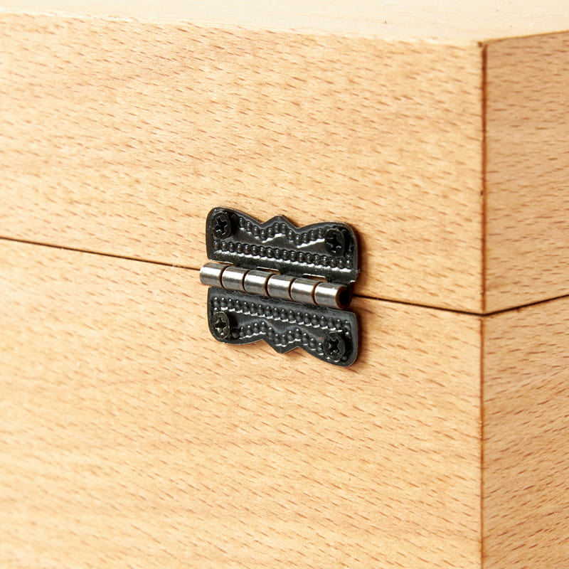 170x200x140 mm Kayın Kutu - Ahşap Kapaklı Menteşeli Kutu