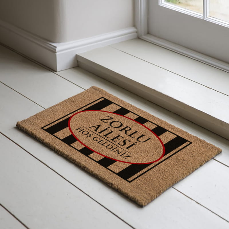 Aile İsmine Özel Hoşgeldiniz Kapı Önü ve Ev İçi Paspas