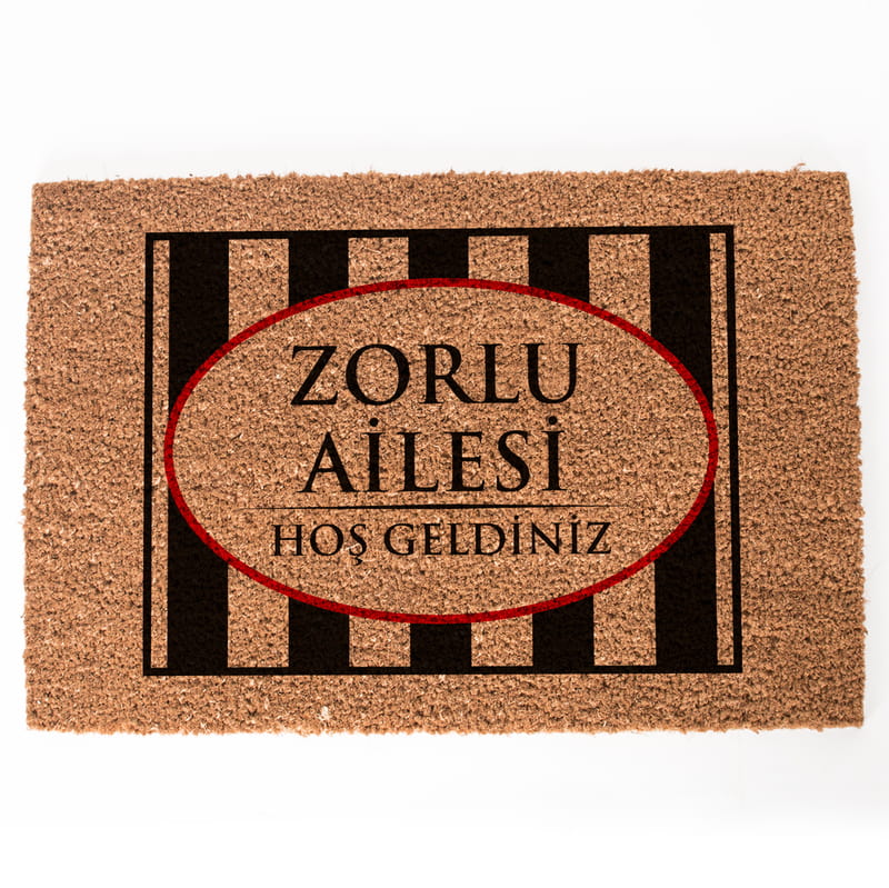 Aile İsmine Özel Hoşgeldiniz Kapı Önü ve Ev İçi Paspas