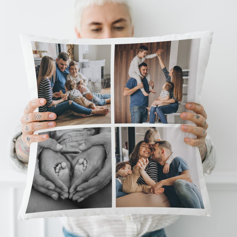 Aile kelime Anlamlı Fotoğraf Baskılı Dekoratif Kırlent Yastık