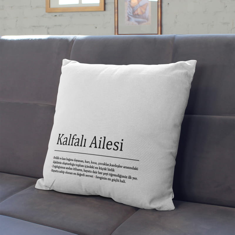 Aile kelime Anlamlı Fotoğraf Baskılı Dekoratif Kırlent Yastık