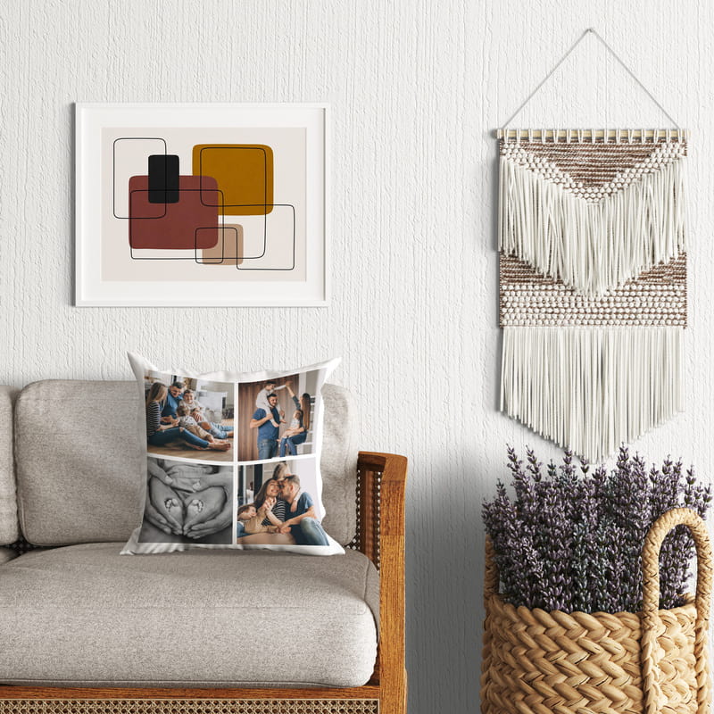 Aile kelime Anlamlı Fotoğraf Baskılı Dekoratif Kırlent Yastık