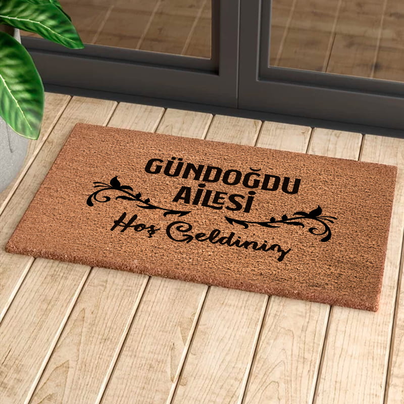 Aile Tasarımlı Kapı Önü ve Ev İçi 40x60 Paspas