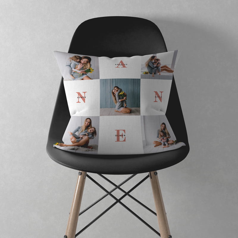 Anne Tasarımlı Fotoğraf Baskılı Dekoratif Kırlent Yastık