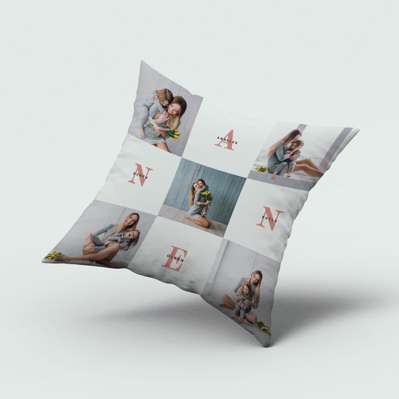 Anne Tasarımlı Fotoğraf Baskılı Dekoratif Kırlent Yastık